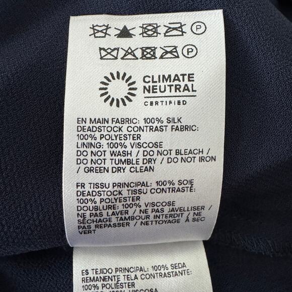 Reformation Jonelle Silk Dress Navy - Picture 9 of 12